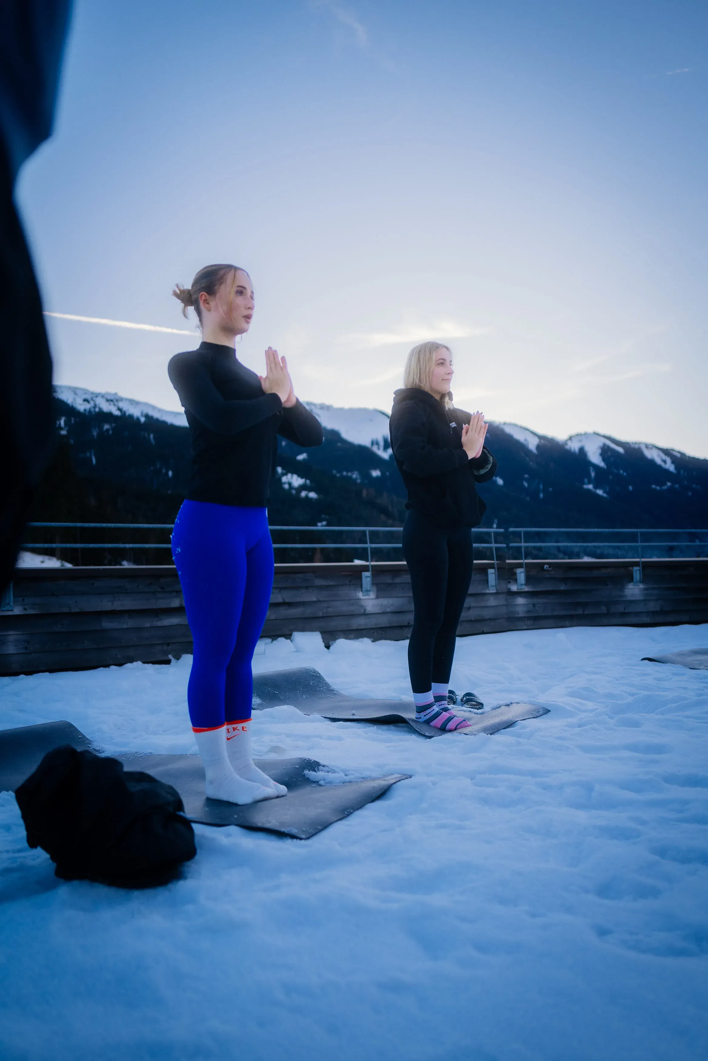 Yoga in de sneeuw